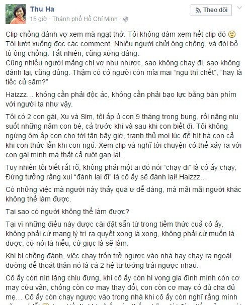 Những lời chia sẻ khiến cộng đồng mạng thức tỉnh về nạn bạo hành.