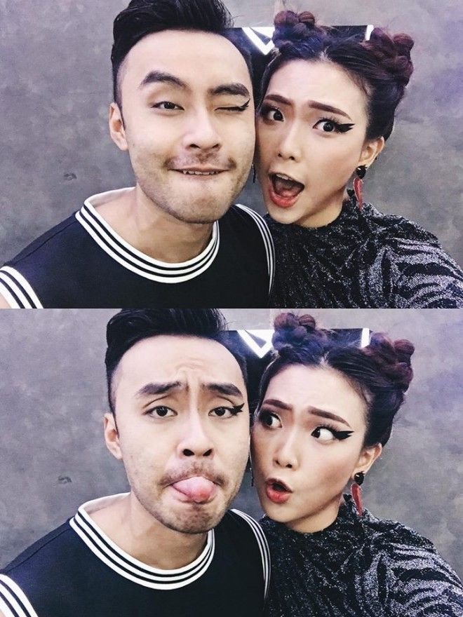 Cặp đôi VJ siêu hót Kaylee và Dustin tuần qua vừa có một đêm nhạc ngoài trời bùng nổ, có lẽ vì thế nên họ quyết định gây ấn tượng với khán giả bằng kiểu kẻ mắt hình học vui nhộn mà không kém phần độc đào này.