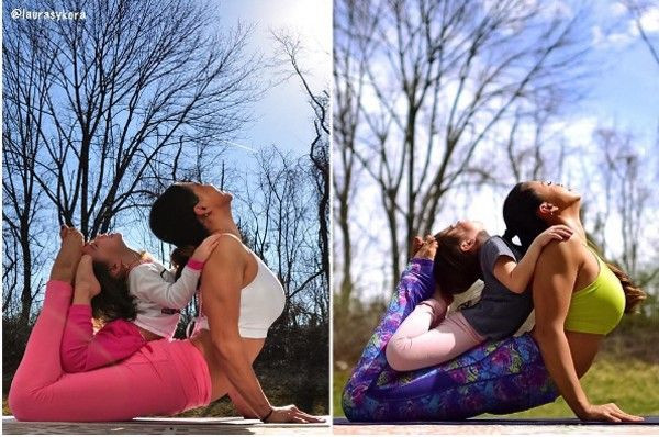 Mini năm nay 6 tuổi, có 'thâm niên' 4 năm luyện tập yoga cùng mẹ.