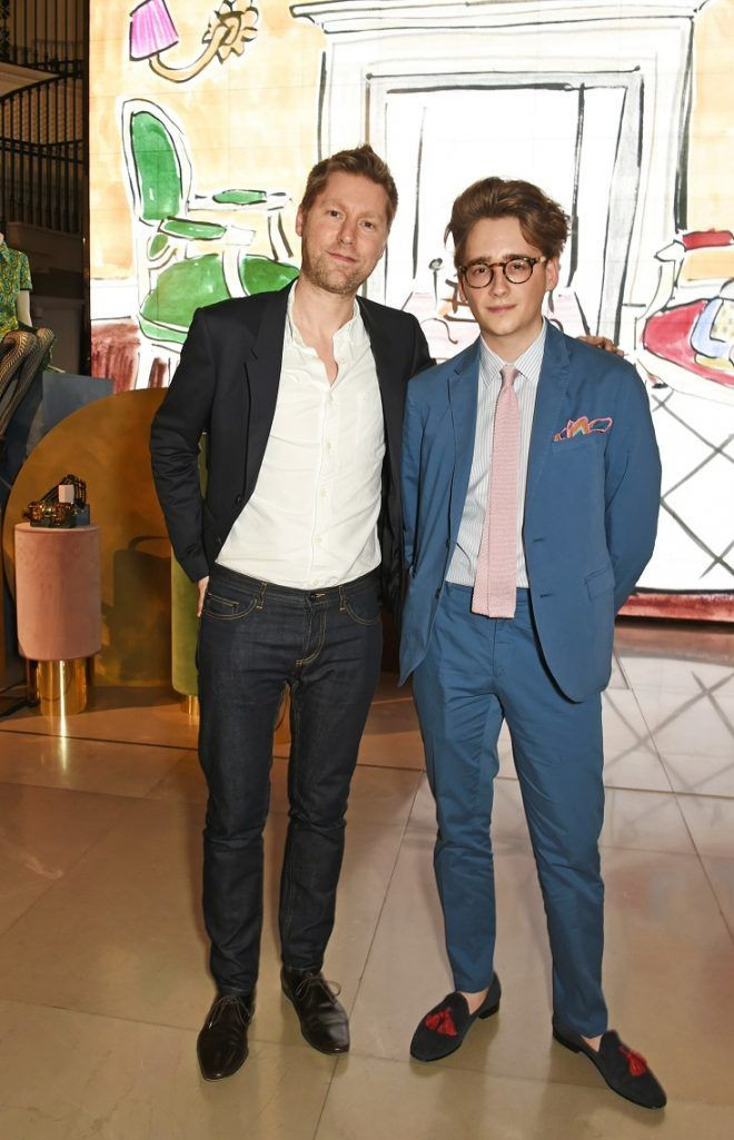 LONDON, ENGLAND - JUNE 10: Christopher Bailey (L) and artist Luke Edward Hall attend the Burberry LC:M event at 121 Regent Street hosted by Christopher Bailey, Burberry Chief Creative and Chief Executive Officer, on June 10, 2016 in London, England. (Photo by David M. Benett/Dave Benett/Getty Images for Burberry) *** Local Caption *** Christopher Bailey; Luke Edward Hall