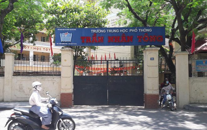 Trường THPT Trần Nhân Tông nơi bà Hà làm việc. Ảnh TG