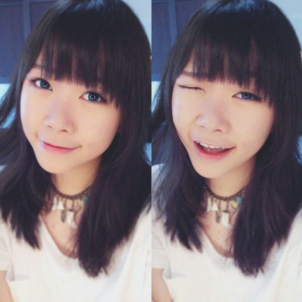 Tận dụng làn da trắng sáng của mình, nàng béo đã áp dụng kiểu trang điểm tự nhiên. Cô nàng chủ yếu tập trung trang điểm vào phần mắt, đánh má ửng hồng và dùng son bóng màu hồng nhẹ nhàng.