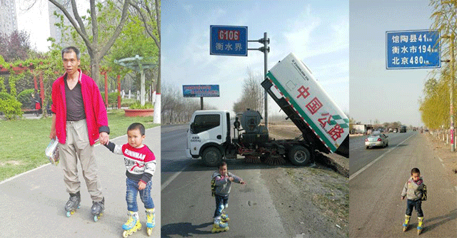 Hai cha con đã cùng nhau thực hiện hành trình 540km từ quê nhà Hà Nam lên thủ đô Bắc Kinh