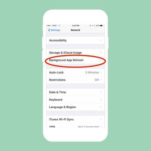 Chọn tiếp Background App Refresh