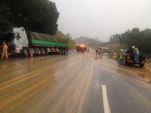 Hiện trường vụ tai nạn sáng nay - Ảnh: D.Vân