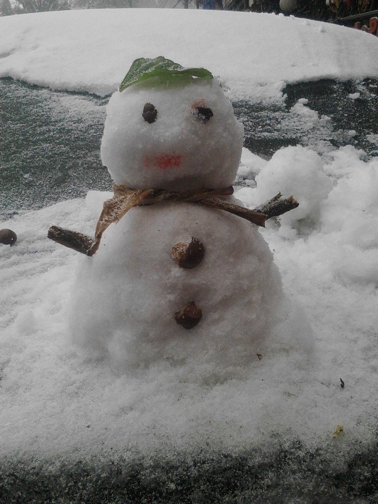 Nhiều chú người tuyết đáng yêu đã ra đời tại Sapa hôm nay. Ảnh: Huyen Nguyen.