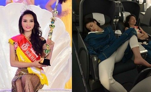 Hoa hậu Kỳ Duyên gây bão dư luận với dáng ngủ kém duyên.