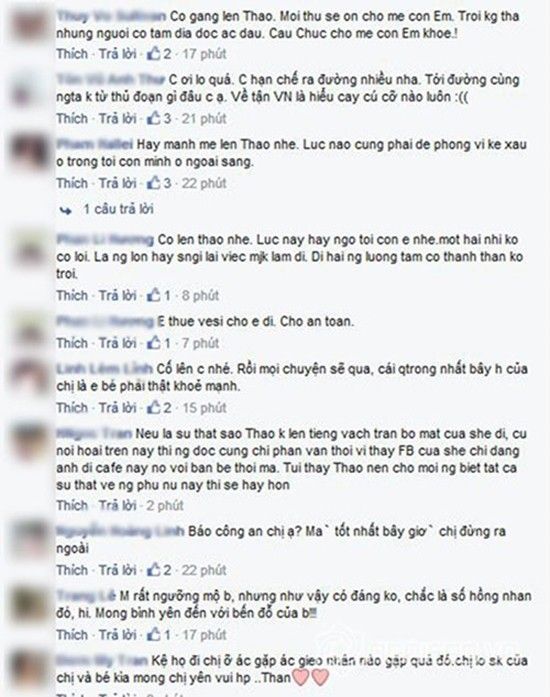 Những lời động viên, chia sẻ của người hâm mộ tới Phan Như Thảo.