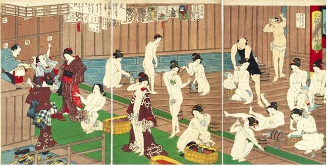 Phòng tắm công cộng đã trở thành nét văn hoá truyền thống ở xứ sở hoa anh đào. 