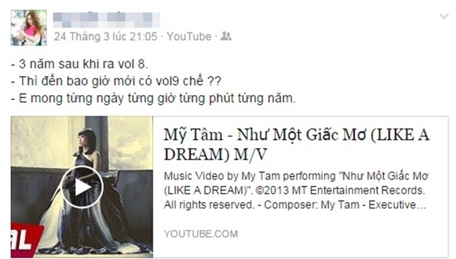 Cũng có những khán giả thì hy vọng đó là 1 trong những câu hát nằm trong album vol9 của Họa mi tóc nâu.