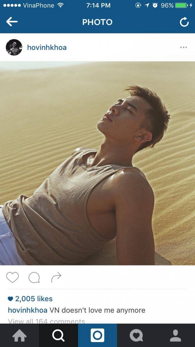 Hình ảnh và dòng tâm trạng mới nhất được nam nghệ sĩ chia sẻ.