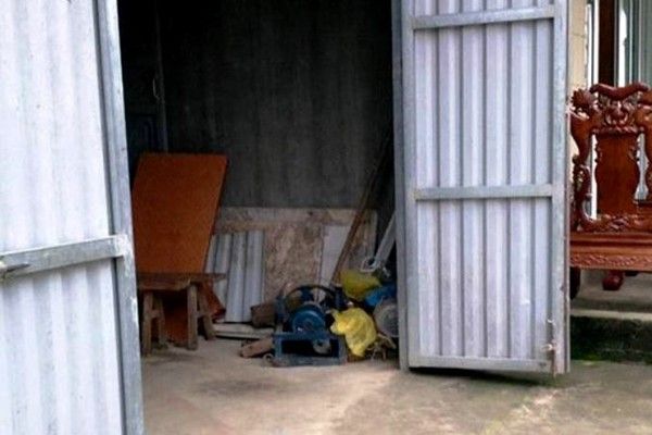 Góc nhà đặt máy bơm, nơi nữ sinh tử vong.