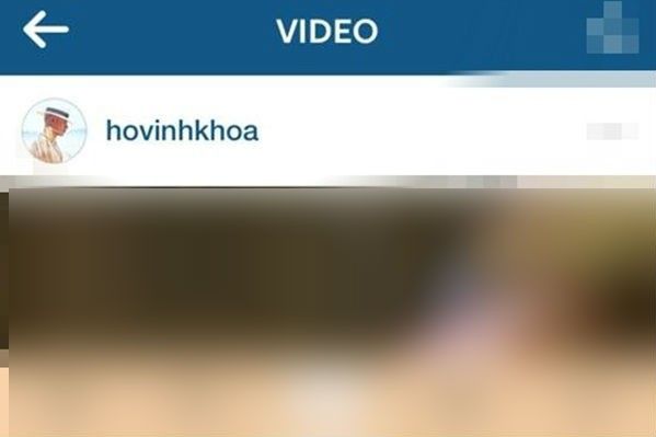 Hình ảnh chụp lại đoạn clip ngắn khá nhạy cảm của Hồ Vĩnh Khoa trên trang Instagram cá nhân.