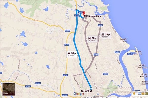 Công ty cổ phần thế giới gỗ Việt Nam nằm cách TP Vinh hơn 20 km về hướng Bắc. 