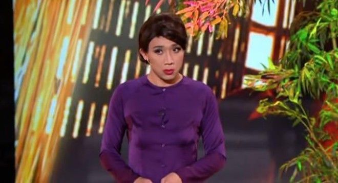 Trấn Thành trong vở diễn Nàng Tô Ánh Nguyệt thời @.