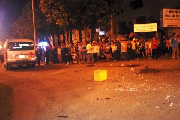 Hiện trường nơi nam thanh niên nổ mình tự sát.