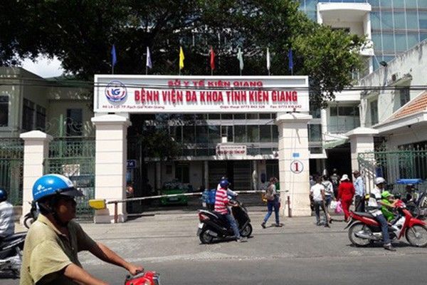 BVĐK tỉnh Kiên Giang- nơi xảy ra vụ hỗn chiến giữa người thân của 2 bệnh nhân.