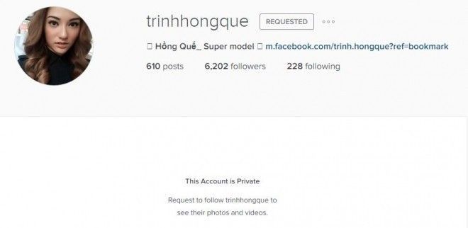Sau khi vừa chia sẻ thông tin, ngay lập tức, cô đã khóa tài khoản Istagram.