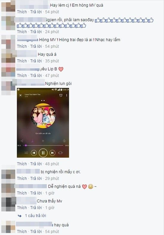 Những phản hồi tích cực từ khán giả cho sản phẩn đầu tay của Lip B.
