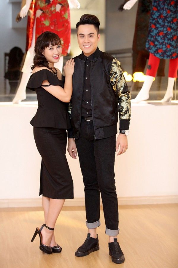 Ca sĩ Khánh Linh và MC Thái Dũng.