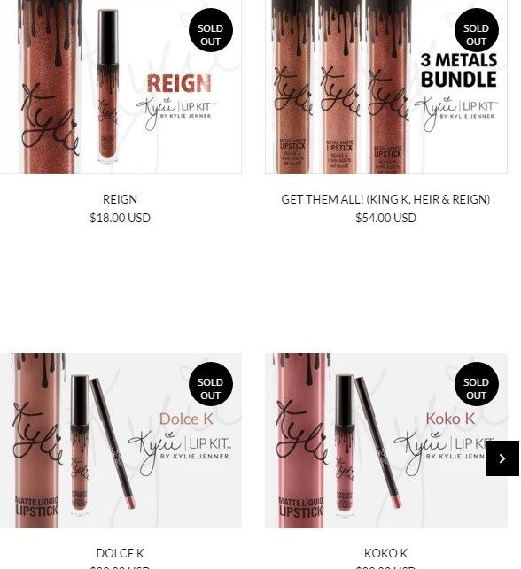 Những dòng chữ Sold Out hiện lên tất cả các sản phẩm cho thấy độ hot của hàng mỹ phẩm đình đám này.