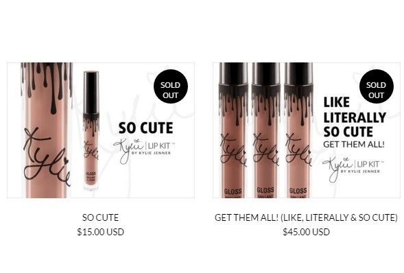 Những dòng son màu nude với giá 15 USD (khoảng 330 ngàn đồng) đều trong tình trạng hết hàng.