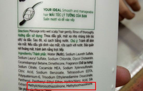  Đây là 2 chất bảo quản mà các thông tin trên mạng cho rằng là chất cấm dùng trong dầu gội. Nhưng phản hồi (bên dưới) từ Cục Dược đã cho thấy nó là chất được dùng ở hàm lượng nhất định. 