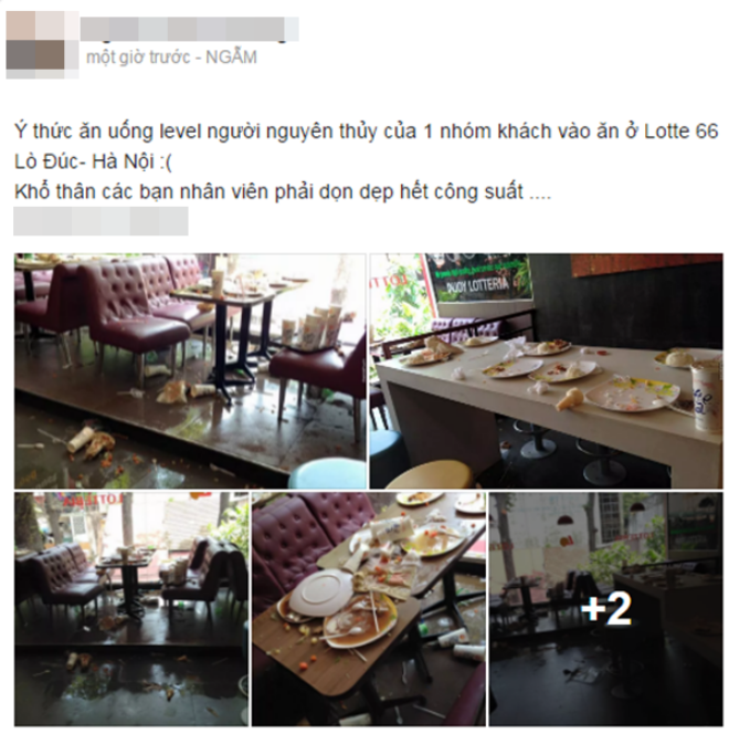  Cảnh tượng bừa bãi trong quán sau buổi liên hoan - (Ảnh chụp màn hình) 