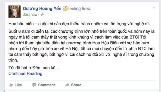 Dương Hoàng Yến bức xúc tố BTC Hoa hậu Biển thiếu chuyên nghiệp.