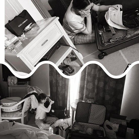 Dù là một doanh nhân giàu có nhưng đằng sau sự hào nhoáng, lộng lẫy kia lại là một Lý Nhã Kỳ giản dị, mộc mạc. Hình ảnh mặc trang phục đơn giản, cặm cụi dọn dẹp hành lý ở một căn phòng nhỏ càng ghi điểm trong lòng người hâm mộ.