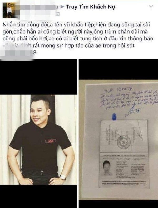 Thông tin đòi nợ xôn xao trên mạng cách đây ít giờ.
