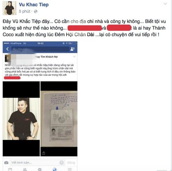 Vũ Khăc Tiệp vội vàng xuất hiện và đính chính vì tin đồn thất thiệt.