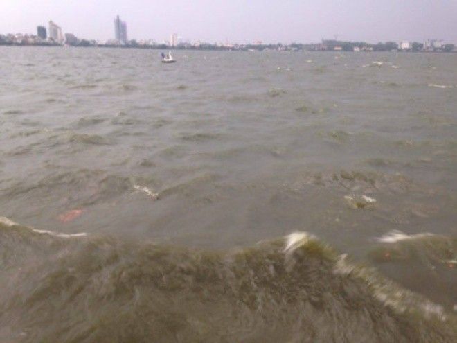 Con thuyền quay cuồng trong cơn giông bão giữa lòng hồ rộng lớn