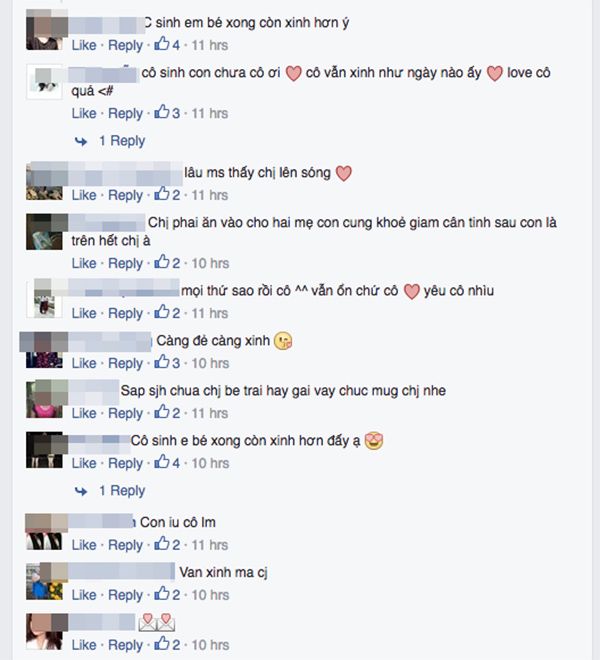 Nhiều fan và bạn bè vào chúc mừng Lưu Hương Giang.