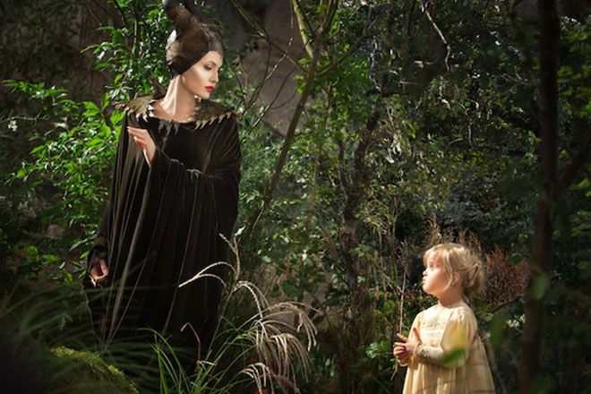 Disney's MALEFICENT L to R: Maleficent (Angelina Jolie) and Young Aurora (Vivienne Jolie-Pitt) Ph: Frank Connor Â©Disney Enterprises, Inc. All Rights Reserved.