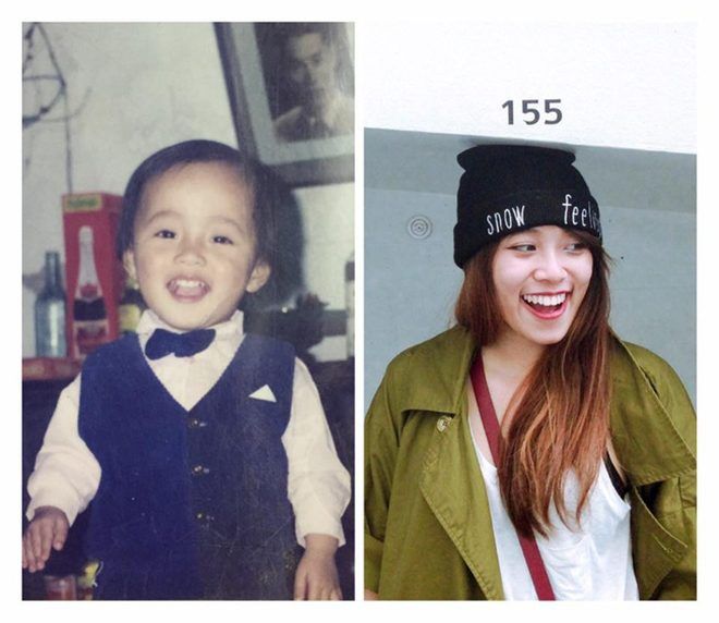 Nụ cười và răng thỏ của cô bạn này vẫn tươi tắn như thế từ bé đến giờ.