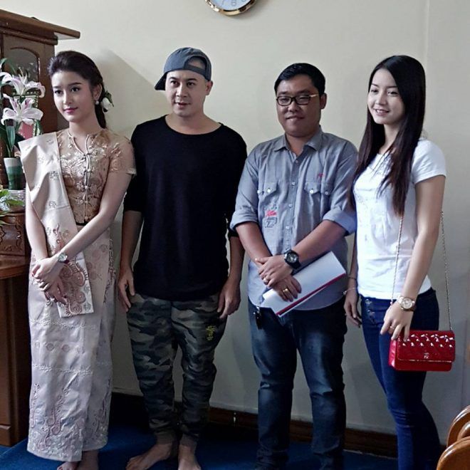 Á hậu Việt Nam đọ sắc cùng diễn viên Myanmar.