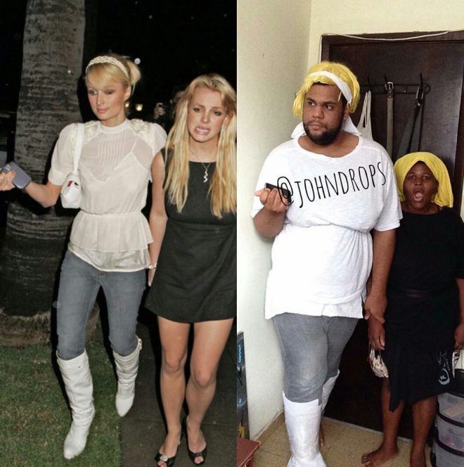 Paris hilton va britney spears cũng trở thành một trong những nhân vật được anh chàng này cosplay