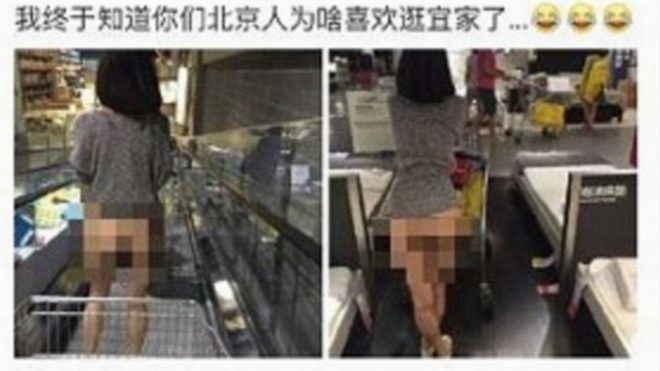 Hình ảnh xấu xí của cô gái Trung Quốc ở một khu mua sắm