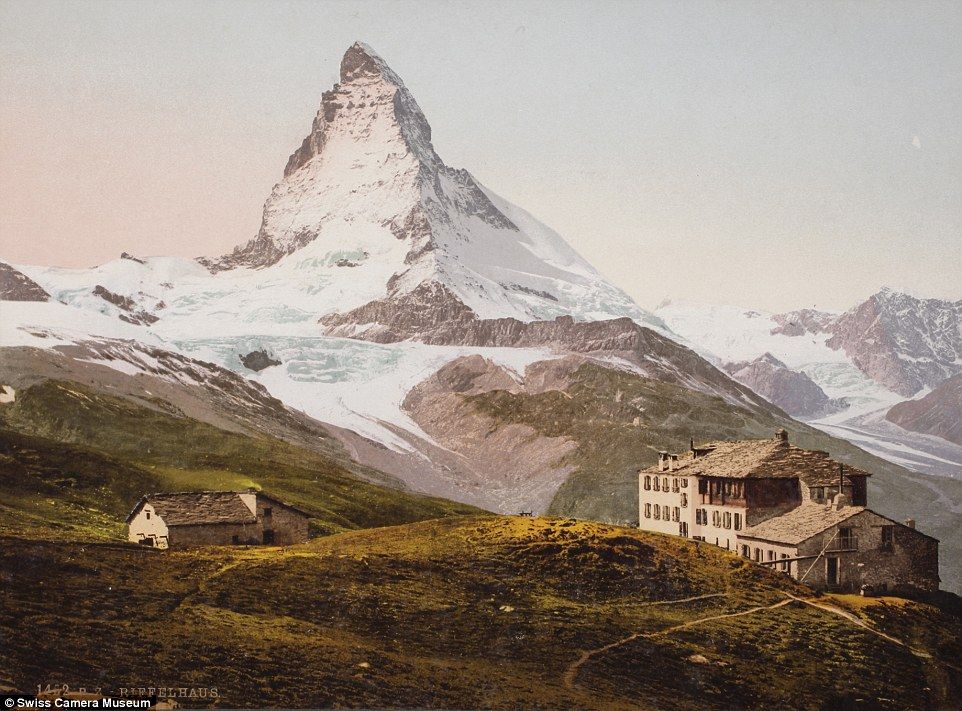 Các khách sạn ở Riffelhaus Riffelberg, Thụy Sĩ tuyệt đẹp trong ống kính của nhiếp ảnh gia Matterhorn, ảnh chụp năm 1893