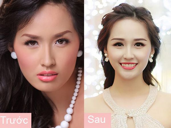 Sở hữu khuôn mặt thanh tú nhưng dung nhan của Mai Phương Thúy lại bị giảm đi khá nhiều vì dáng lông mày xếch. Sự thay đổi sang dáng lông mày ngang giúp nàng hoa hậu trẻ trung, dịu dàng và thanh lịch hơn.
