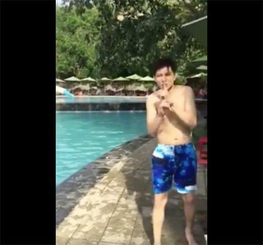 Tim âm mưu quay clip khoảnh khảnh đạp vợ xuống bể bơi.