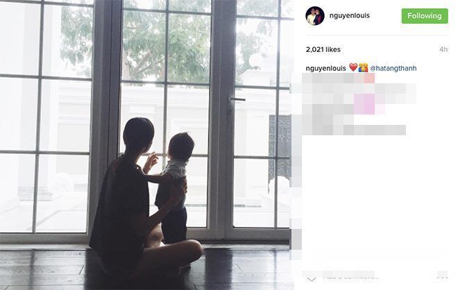 Doanh nhân Louis Nguyễn khoe ảnh bà xã Tăng Thanh Hà và con trai trên Instagram cá nhân.