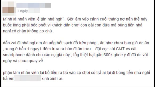 Dòng chia sẻ của H. gây xôn xao.