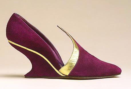 Salvatore Ferragamo's "F Heel" wedge developed in 1947.