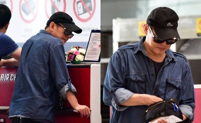 Hình ảnh mới nhất của Lý Liên Kiệt tại sân bay cách đây hai tuần. Ảnh: Ifeng.