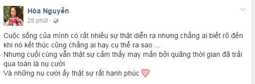 Chỉ ít giờ sau đó, nữ ca sĩ tiếp tục chia sẻ những dòng tâm sự ám chỉ về việc kết thúc một chuyện gì đó.