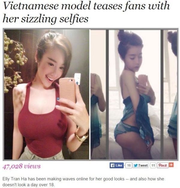 Elly Trần được báo chí Singapore ca ngợi trẻ như gái 18.