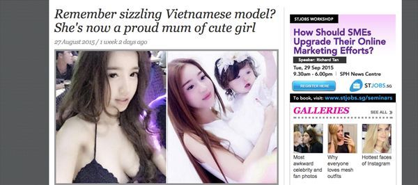 Trang Lollipop.Sg của Singapore cũng dành nhiều lời khen cho hai mẹ con Elly Trần: "Các bạn có còn nhớ Elly Trần - người mẫu 27 tuổi người Việt Nam - trông rất tươi trẻ? Cô ấy bây giờ đã là mẹ của một cô con gái vô cùng xinh đẹp, dễ thương tên là Cadie".