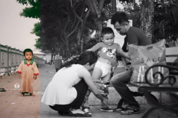 Còn đây là bức ảnh khá ấn tượng của bạn Phạm Hoàng Thân, cũng với chủ đề khoảng cách giàu nghèo của những đứa bé cùng độ tuổi.